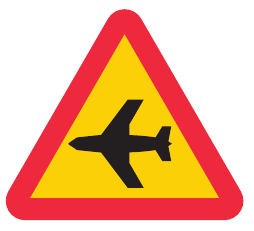 A23 Varning för lågt flygande flyg- plan