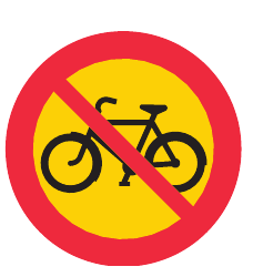 C10 Förbud mot trafik med cykel och moped klass II