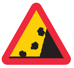 A12 Varning för stenras
