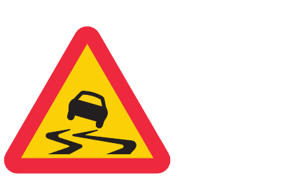 A10 Varning för slirig väg