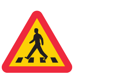 A13 Varning för övergångsställe