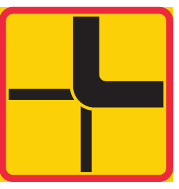 T15 Vägars fortsättning i korsning