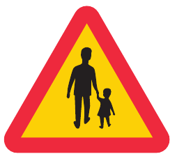 A14 Varning för gående