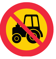 C8 Förbud mot trafik med traktor a och motorredskap klass II