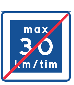 E12 Rekommenderad lägre hastig- het upphör